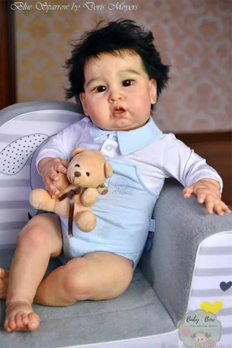 Baby Products Kit For Newborn - 24 Zoll handgefertigte dunkelhäutige Reborn-Babypuppe Blue