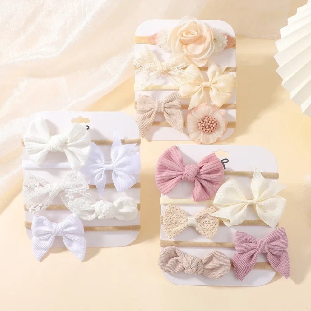 Baby Products Set - 5Pcs Baby Blume Spitze Bogen Stirnband
