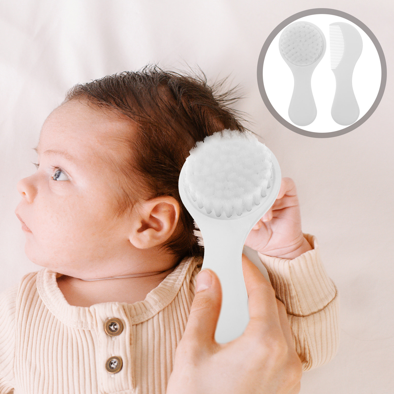 Baby Products Kit For Newborn - 2 Stück Baby-Haarbürste, unverzichtbares Pflegeset für
